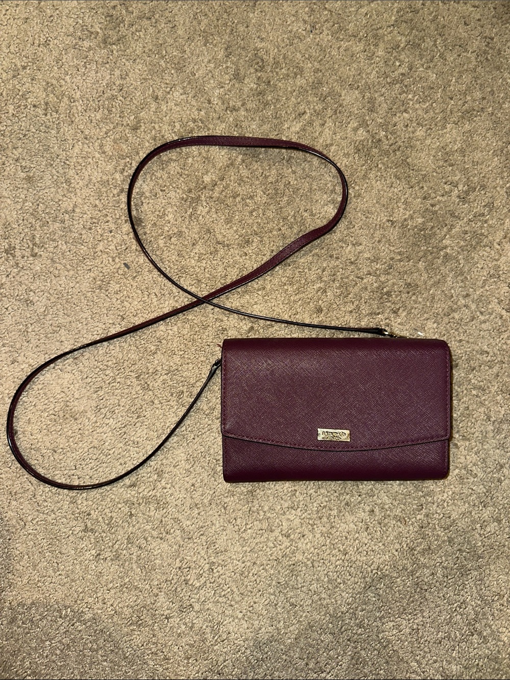 kate spade Burgundy Crossbody Wallet Purse
